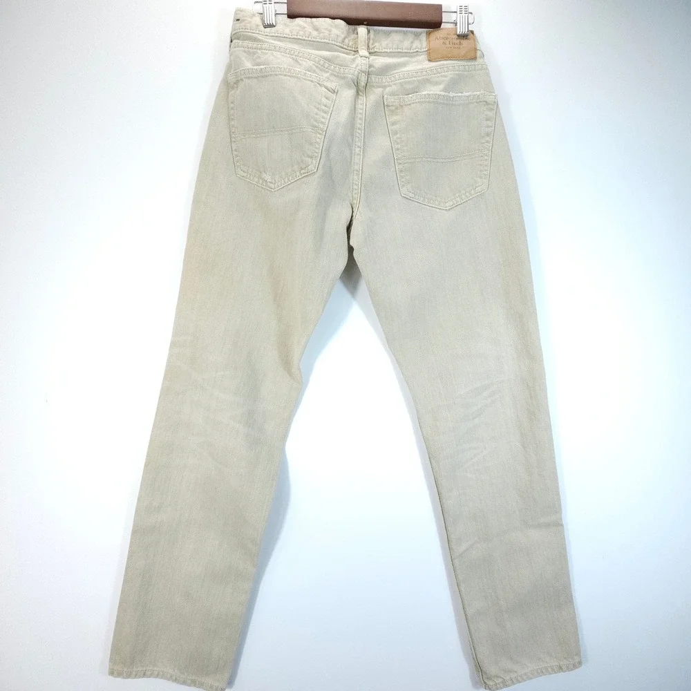 Y2K Abercrombie & Fitch‎ Jeans Mens 32x30 Tan Skinny Fit Streetwear Skate Denim